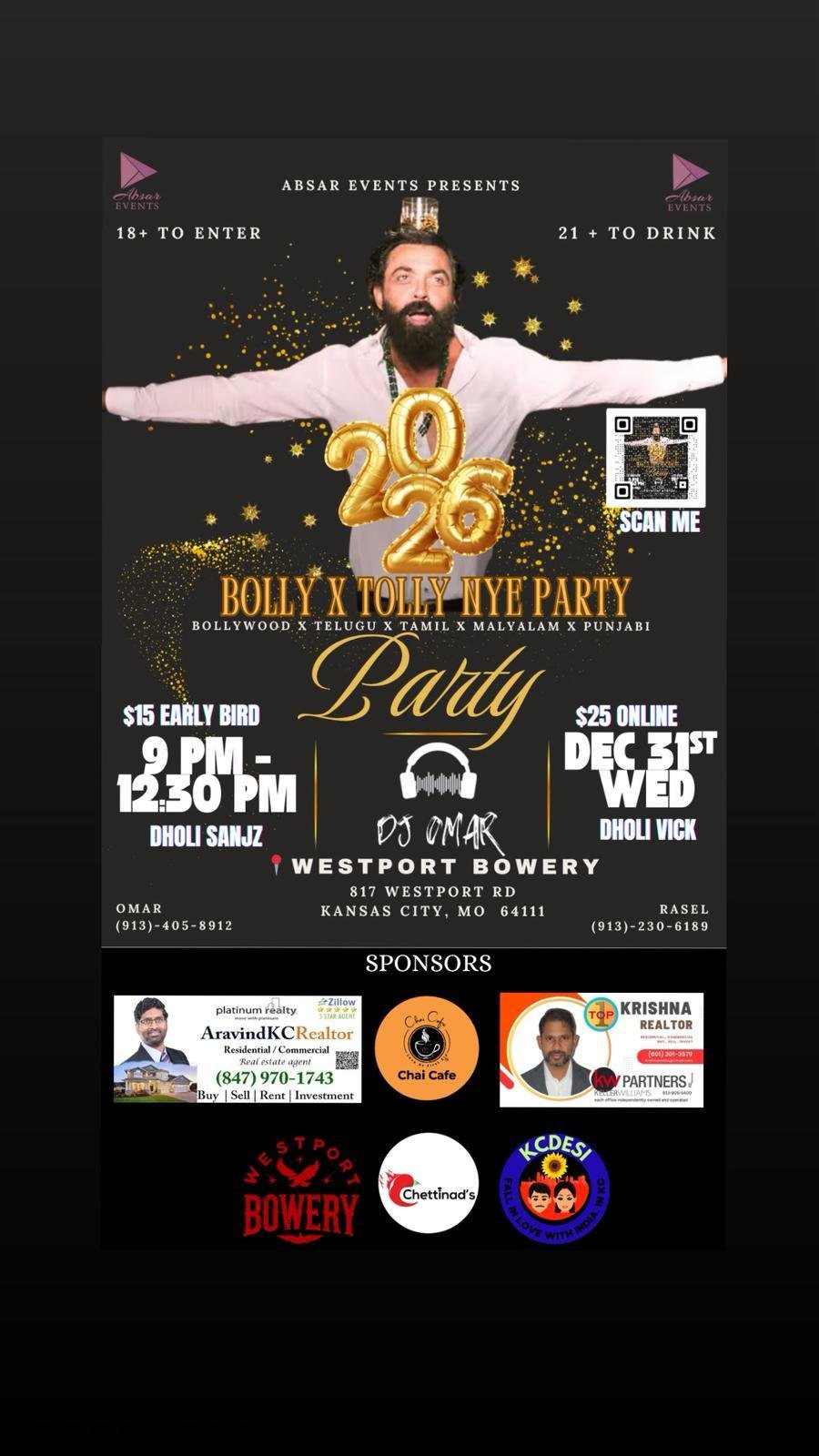 12/31 – New Years Eve BollyxTolly Party 2026