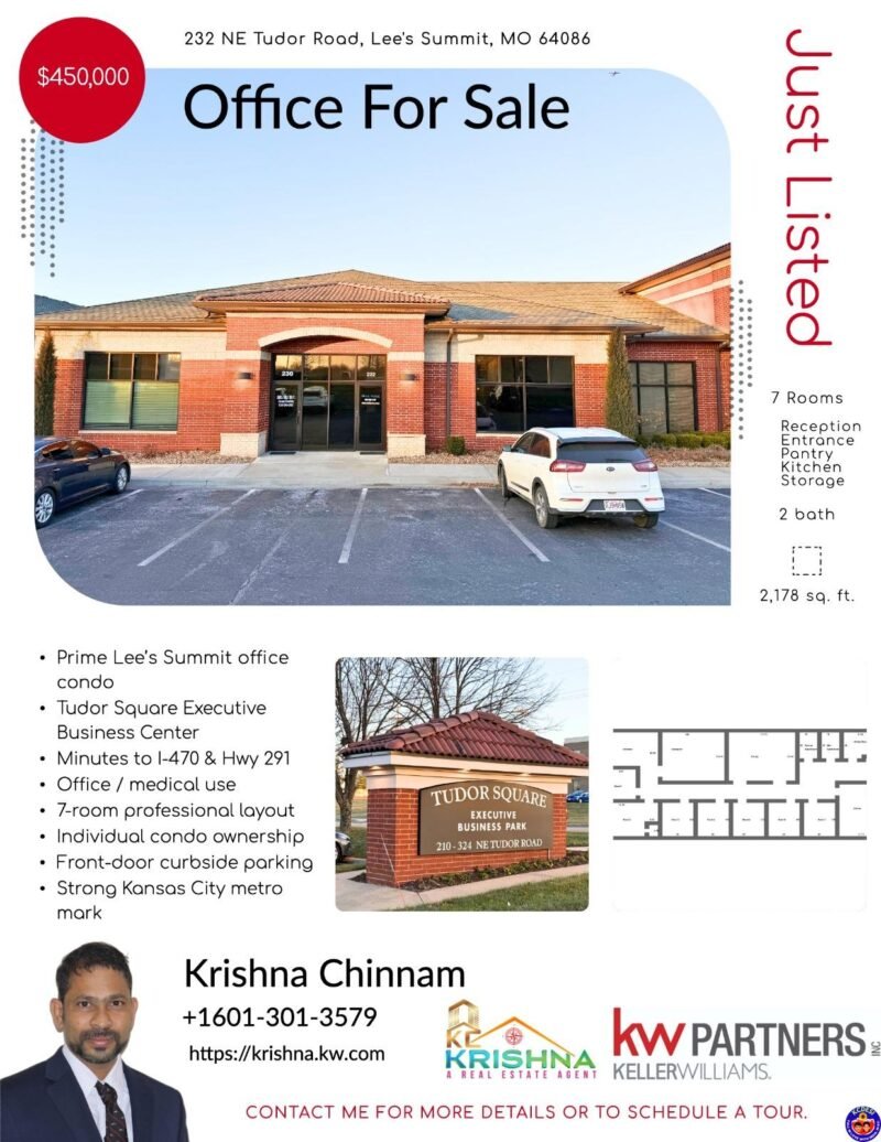 Krishna Realtor: Rare Office Condo Opportunity in Prime Lee’s Summit Business Corridor