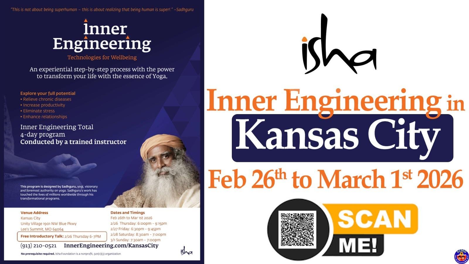 02/26-03/01 – Isha Inner Engineering in Kansas City
