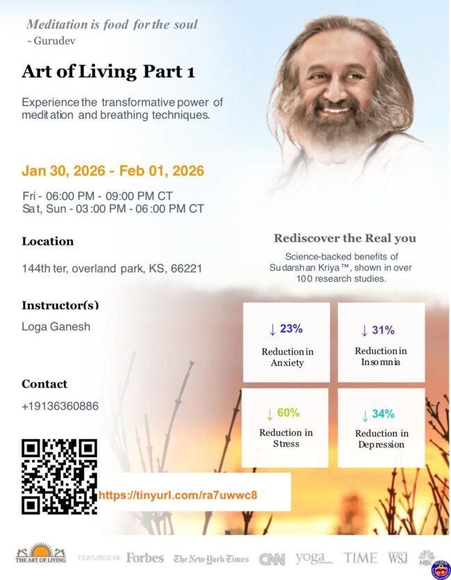 01/30-02/01 – Art of Living Part 1 Course