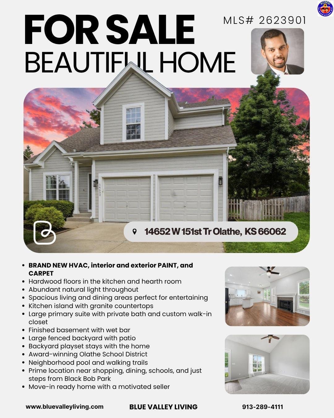 Beautiful Home for Sale in Olathe, KS — Open House 6/14 & 6/15 – 14652 W 151st Tr, Olathe