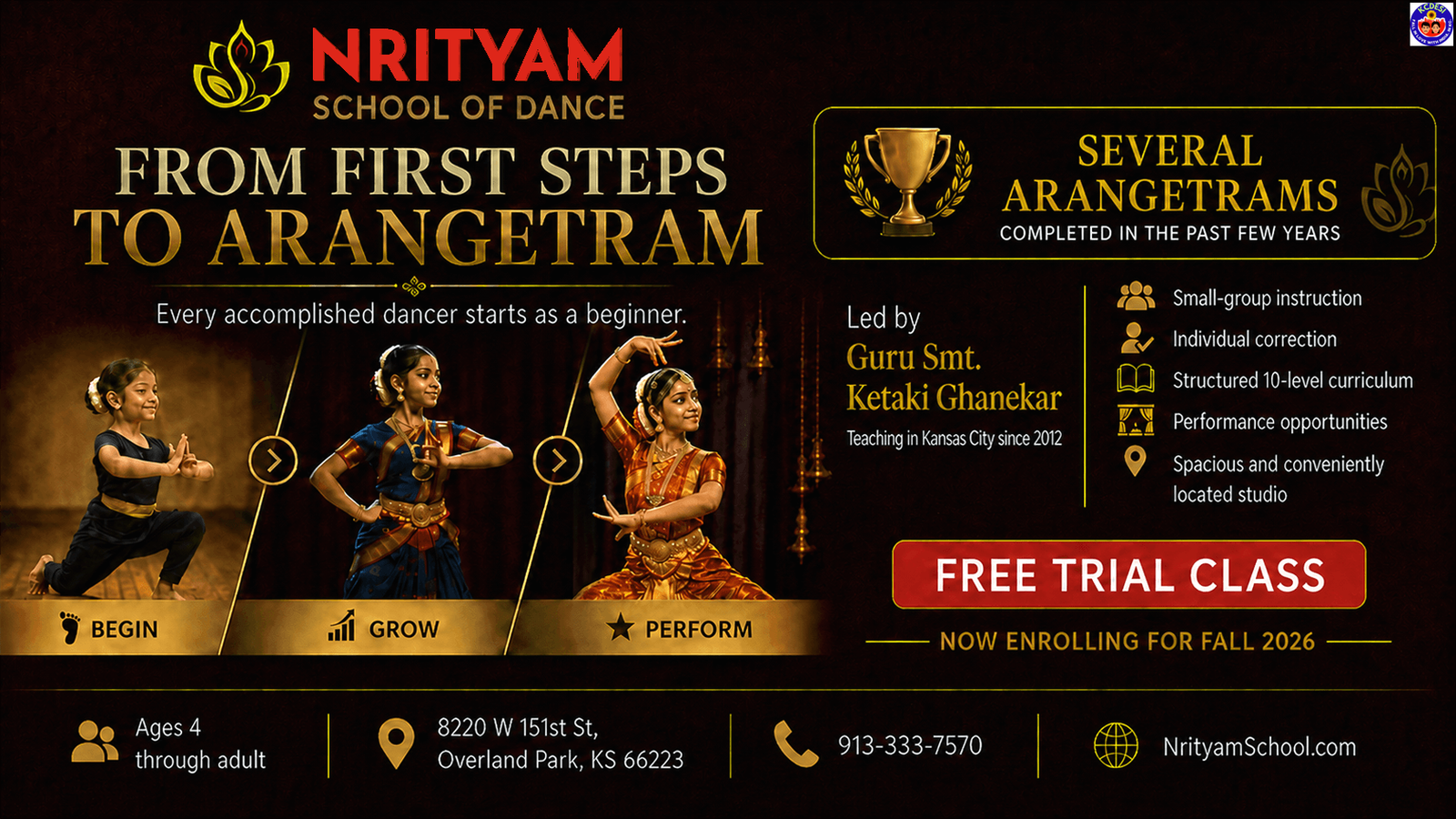 From First Steps to Arangetram: Nrityam School of Dance Now Enrolling for Fall 2026