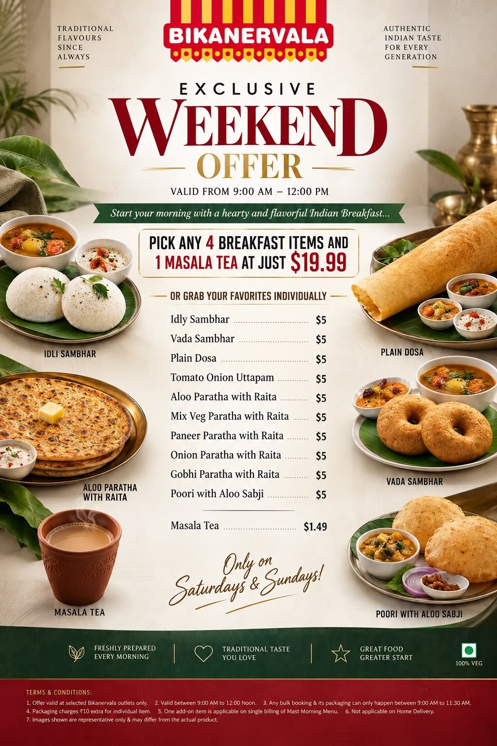 BV – Sunday & Saturday weekly specials