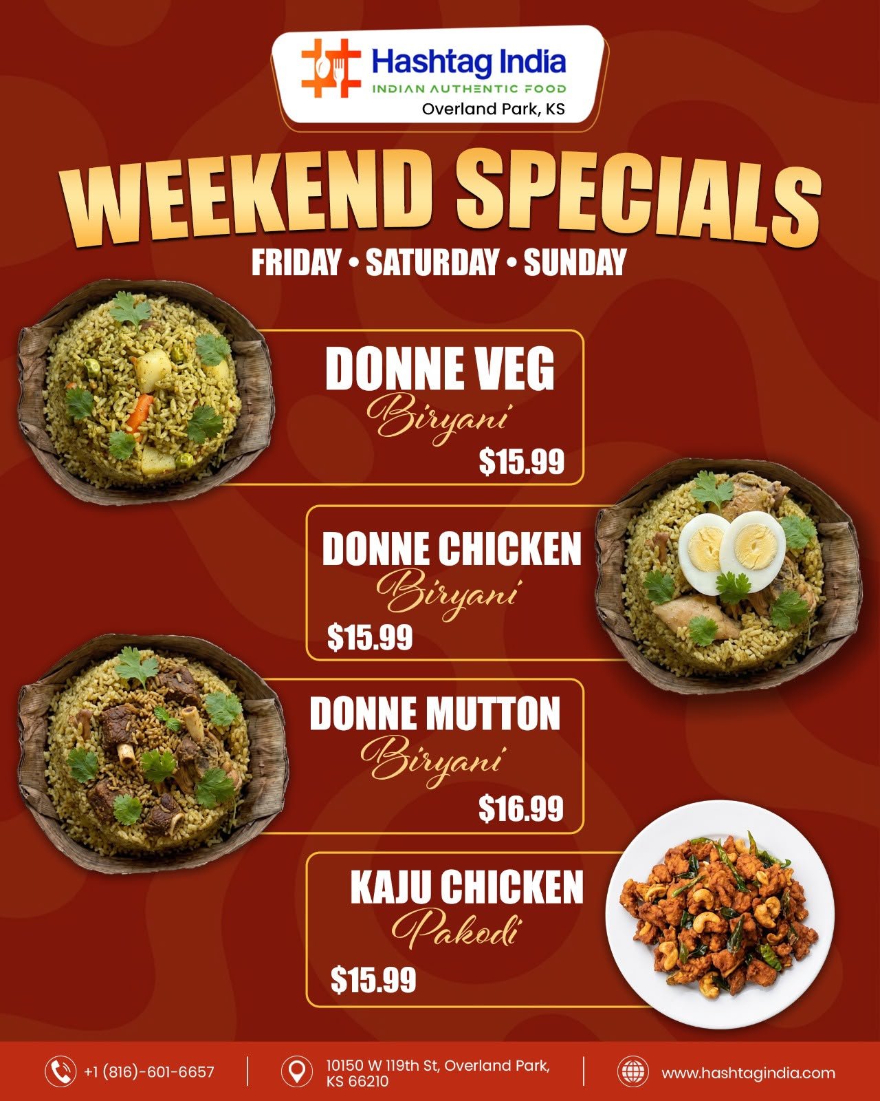 1003 weekend Hashtag weekly specials